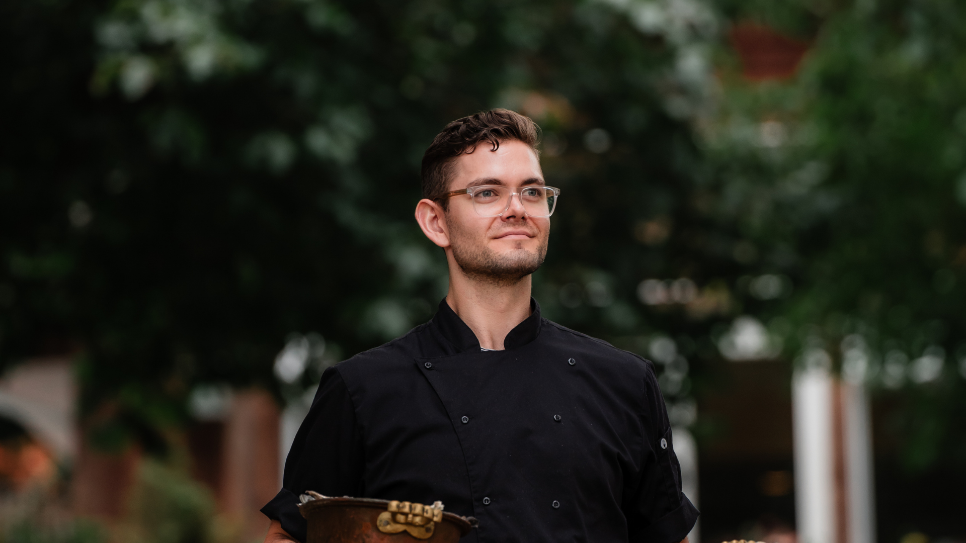 Chef Colton Armstrong-Ashley in his kitchen